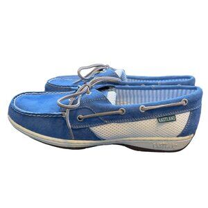 NEW Eastland Womans 11 Suede Leather Boat Shoe COMFORT Lace Up Loafer Ortho Blue